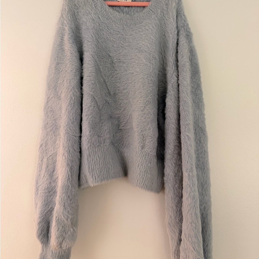 Aritzia Cozy Fuzzy Powder Blue Women's Sweater